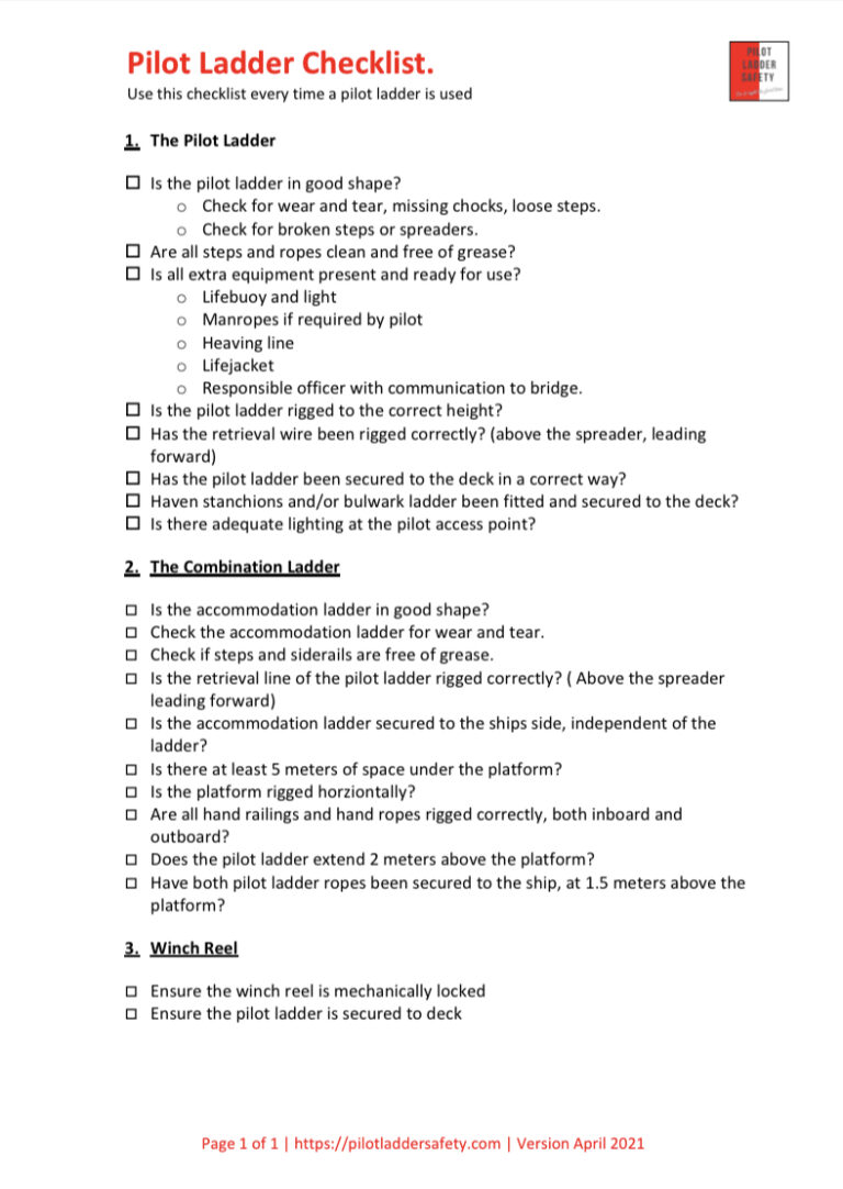 Pilot Ladder checklist, why not?